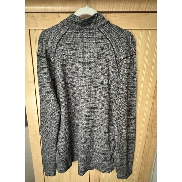 Lululemon Surge Warm Half Zip Pullover Men’s Size Large Black White Performance - Picture 2 of 4